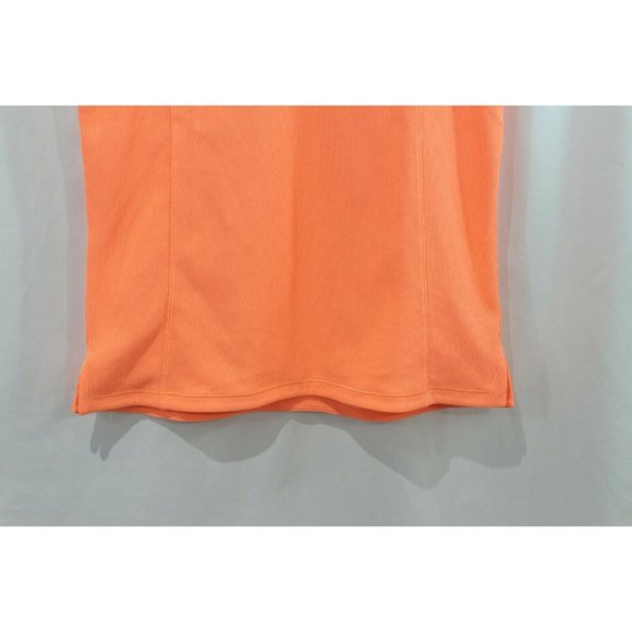 Athleta Womens Orange Sleeveless 1/4 Zipper Neck Mesh Back Top M - Picture 3 of 5